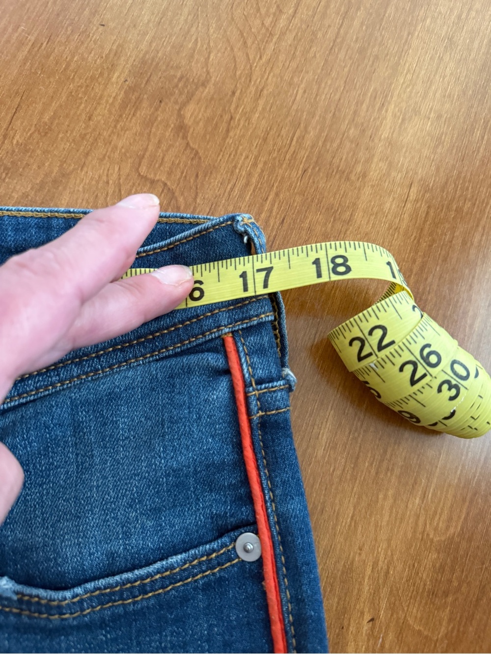 Pilcro and the Letterpress Mid-Blue Jeans with Orange Side Stripe - Picture 8 of 8